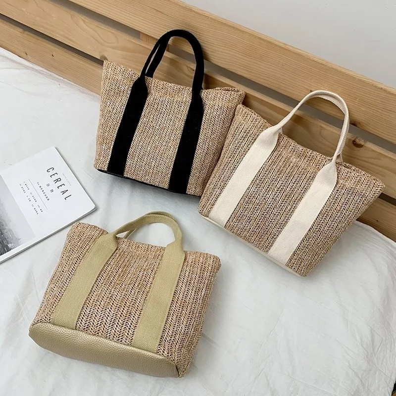 Summer Trend Straw Bags New Popular Hit Color Handbags for Women Designer Luxury Zipper Color Matching Tote Bag
Summer Trend Straw Bags New Popular Hit Color Handbags for Women Designer Luxury Zipper Color Matching Tote Bag