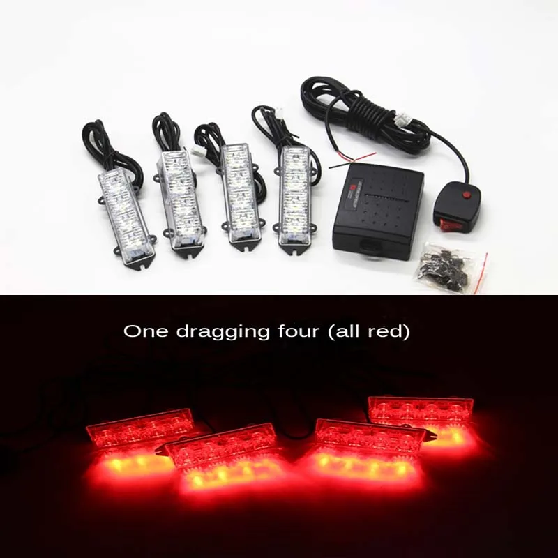 4 IN 1 LED Strobe Police Lights For Car Emergency Grill Warning Lamp 12V Car Motorcycle Fireman Ambulance Flasher Fso Flashlight
4 IN 1 LED Strobe Police Lights For Car Emergency Grill Warning Lamp 12V Car Motorcycle Fireman Ambulance Flasher Fso Flashlight