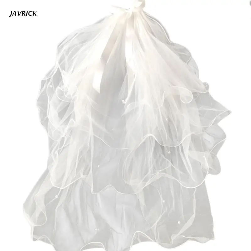 Bridal Veil with Metal Comb Wedding Hair Accessories for Bride 4-Tier Short Tulle Beads Ribbon Bow Decor Photo Props
Bridal Veil with Metal Comb Wedding Hair Accessories for Bride 4-Tier Short Tulle Beads Ribbon Bow Decor Photo Props