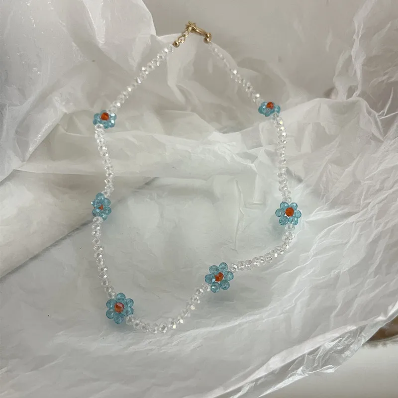 Blue Flower Crystal Beaded Necklace Clavicle Chain For Women kpop Cute Choker On The Neck Beads 2022 Trend Fashoin Jewelry
Blue Flower Crystal Beaded Necklace Clavicle Chain For Women kpop Cute Choker On The Neck Beads 2022 Trend Fashoin Jewelry