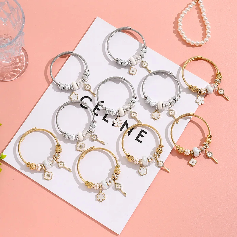 XiaoboACC Anti-allergic Gold Bracelet for Women Fashion Crafted Silver Stainless Steel Beaded Crystal Bangle Gifts Jewellery
XiaoboACC Anti-allergic Gold Bracelet for Women Fashion Crafted Silver Stainless Steel Beaded Crystal Bangle Gifts Jewellery