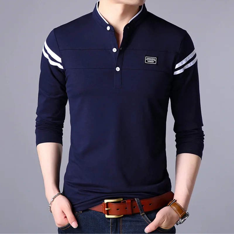 New T Shirt Men Long Sleeve Tshirt Mens Clothing Fashion Casual Classic Mandarin Collar T Shirts Cotton Tops Tees Male Tshirts
New T Shirt Men Long Sleeve Tshirt Mens Clothing Fashion Casual Classic Mandarin Collar T Shirts Cotton Tops Tees Male Tshirts