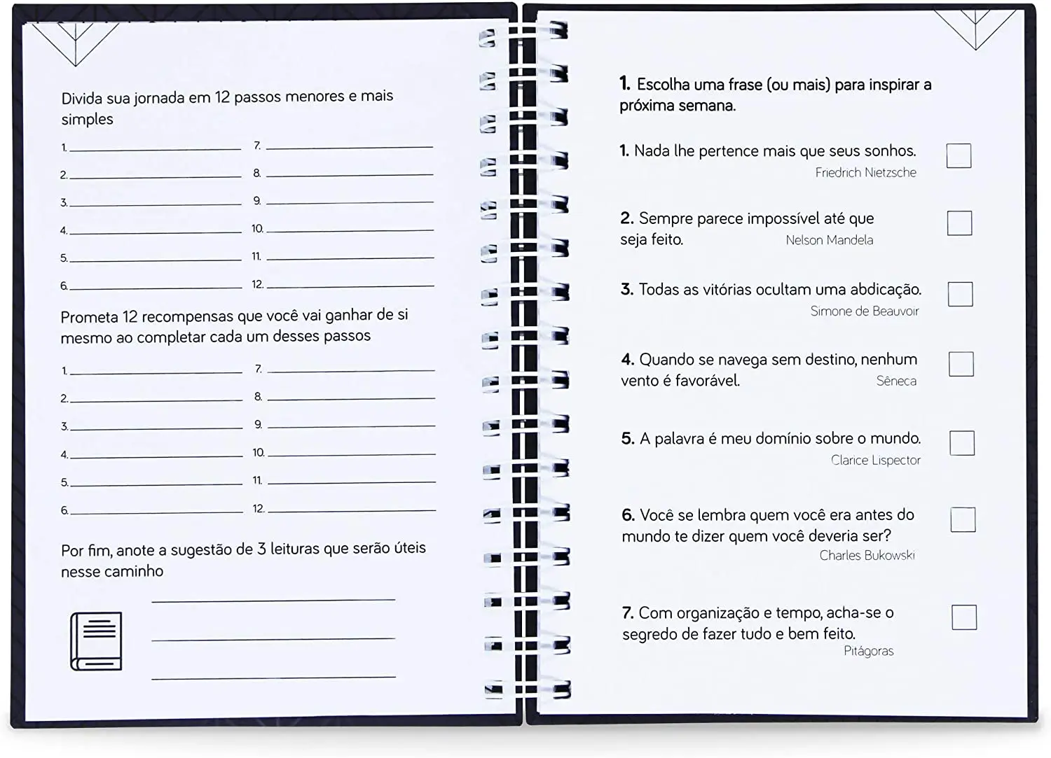 Organizador de 12 Semanas com Capa Dura e Toque Acolchoado de Chumbo agradável. notebooks com frete grátis
Organizador de 12 Semanas com Capa Dura e Toque Acolchoado de Chumbo agradável. notebooks com frete grátis