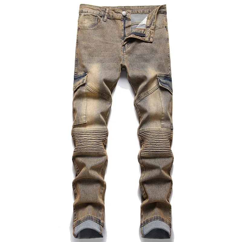 Men's Cargo Biker Jeans for Motorcycle Multi Pockets Pleated Patches Patchwork Skinny Stretch Denim Pants Skinny Trousers
Men's Cargo Biker Jeans for Motorcycle Multi Pockets Pleated Patches Patchwork Skinny Stretch Denim Pants Skinny Trousers