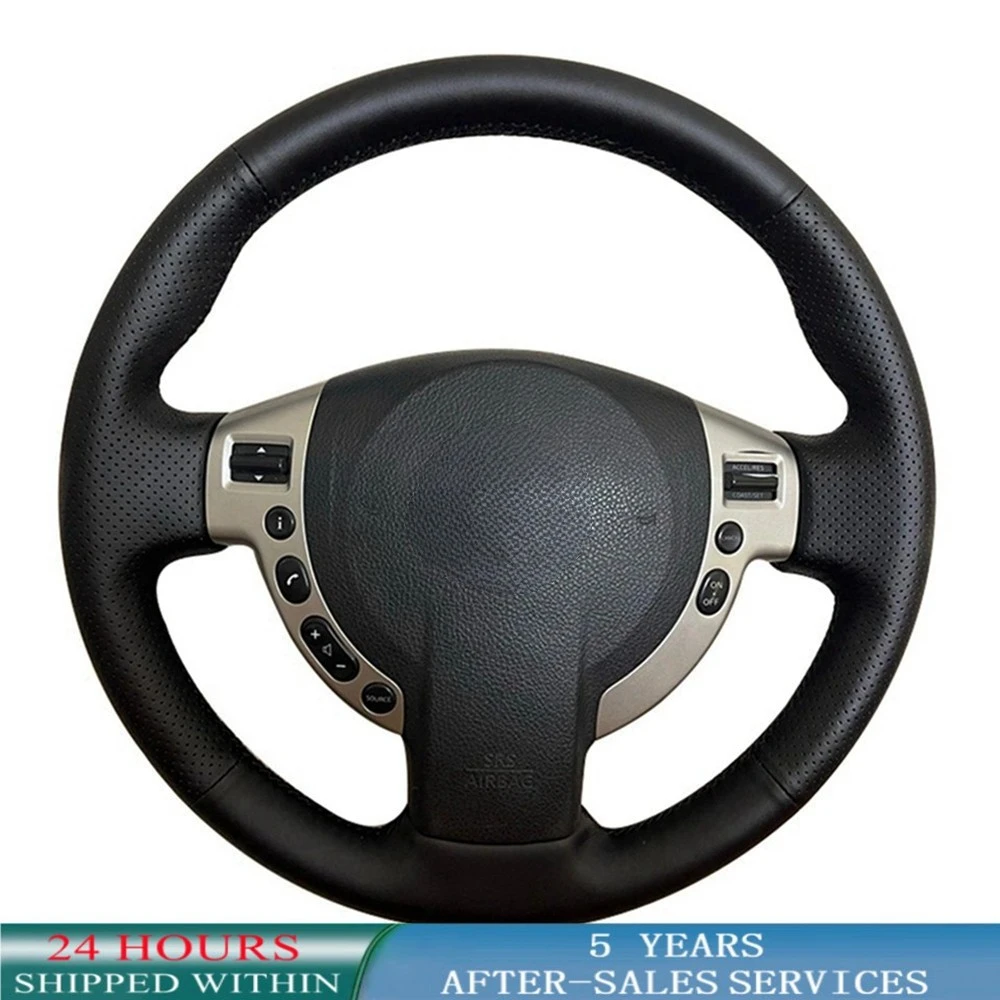 

Customized Braid Car Steering Wheel Cover Wrap Anti-Slip Cowhide Leather For Nissan QASHQAI X-Trail NV200 Rogue Accessories