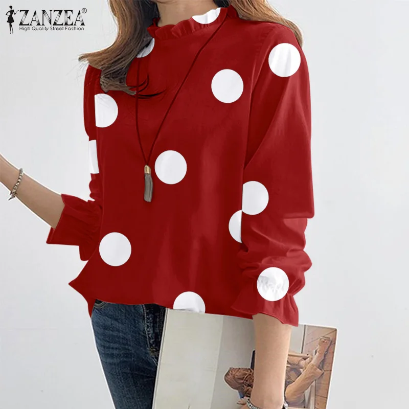 ZANZEA Women Polka Dots Printed Shirt Spring Work Office OL Blouse Vintage O Neck Long Sleeve Tops Casual Blusas Chemise Tunic
ZANZEA Women Polka Dots Printed Shirt Spring Work Office OL Blouse Vintage O Neck Long Sleeve Tops Casual Blusas Chemise Tunic