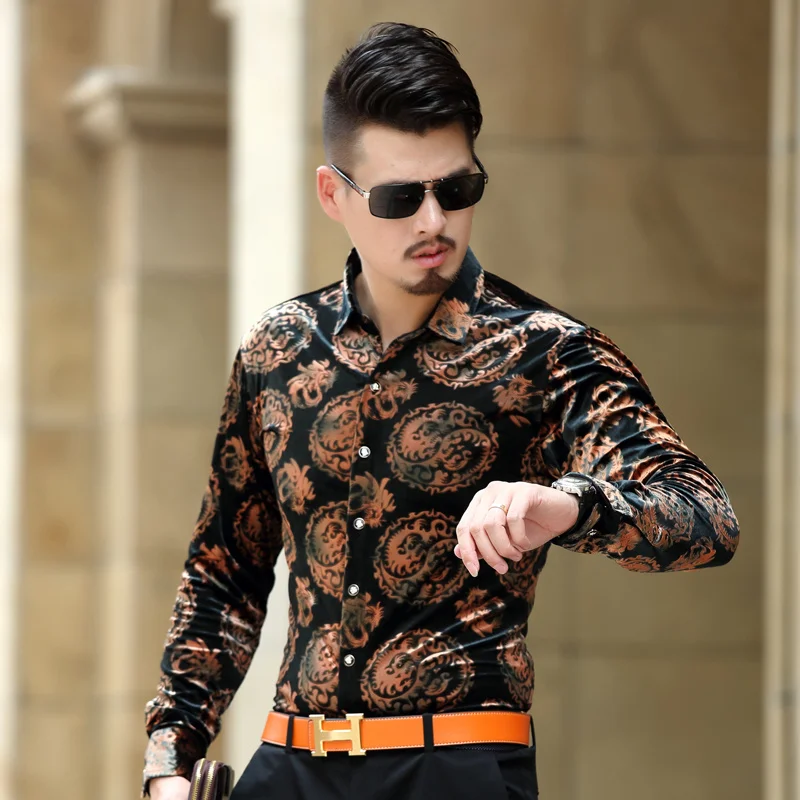 High Quality Dress Silk Luxury Shirts Mens Dragon Pattern Velvet Shirt Slim Soft comfortable Men Spring Autumn Clothing Drop Shi
High Quality Dress Silk Luxury Shirts Mens Dragon Pattern Velvet Shirt Slim Soft comfortable Men Spring Autumn Clothing Drop Shi