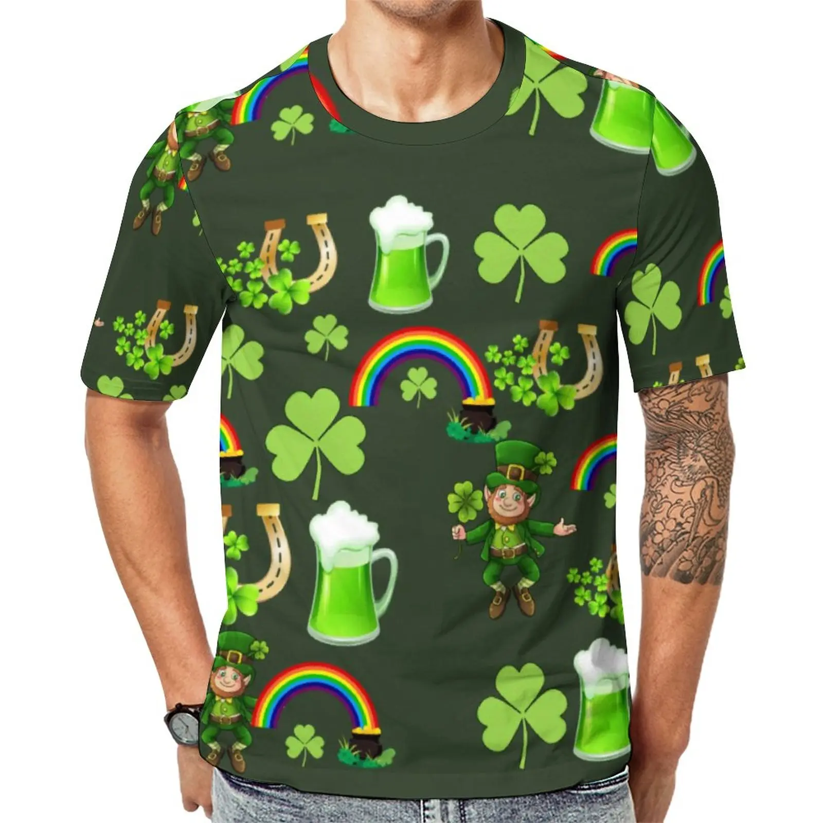 St Patrick's Day T-Shirt Happy Leprechauns Beer Rainbow Trending T-Shirts Mens Classic Tshirt Original Short Sleeve Graphic Tops
St Patrick's Day T-Shirt Happy Leprechauns Beer Rainbow Trending T-Shirts Mens Classic Tshirt Original Short Sleeve Graphic Tops
