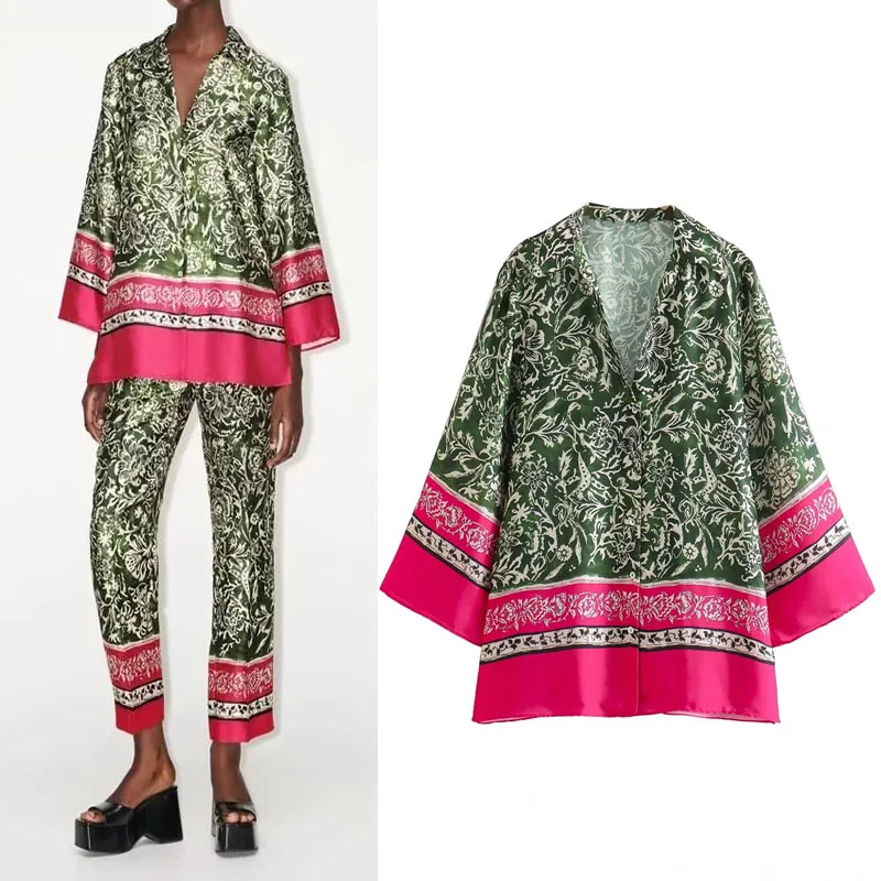 Женская рубашка с принтом и V-образным вырезом, большого размера
Женская рубашка с принтом и V-образным вырезом, большого размера