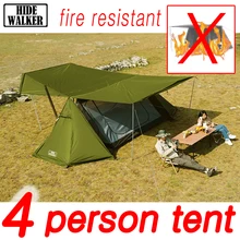 Flame Retardant Hot Tent with Stove Jack Outdoor 4 People Camping Winter Military Heated Tent with Snow Skirt Windbreaker Tent