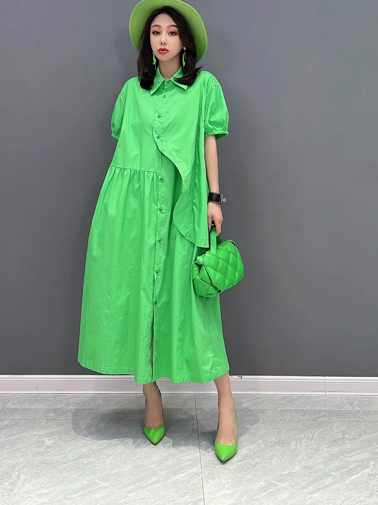 SuperAen Europe 2022 Summer New Loose Cotton Linen Thin Shirt Irregular Streetwear Green Fashion Long Dress Women
SuperAen Europe 2022 Summer New Loose Cotton Linen Thin Shirt Irregular Streetwear Green Fashion Long Dress Women
