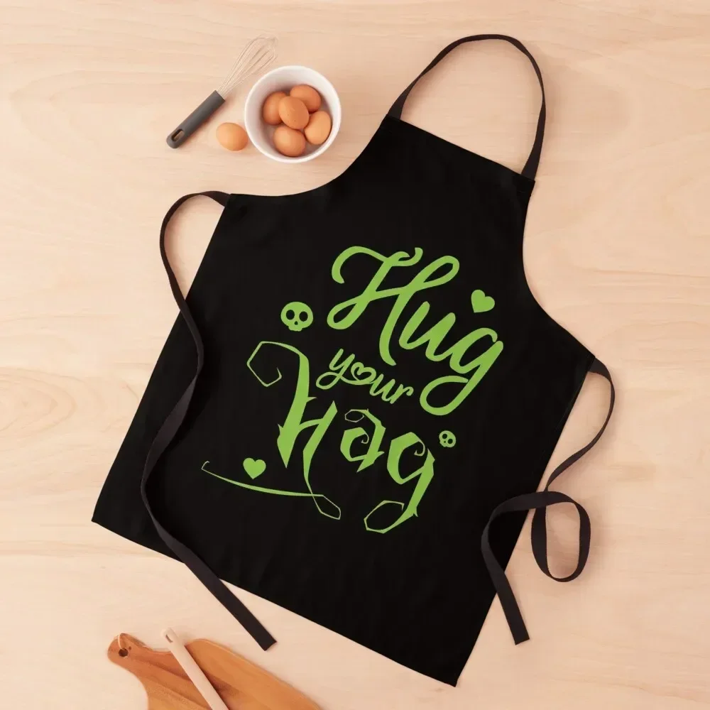 Фартук Hug Your Hag (зеленый) для девочек настраиваемый женский фартук на Хэллоуин