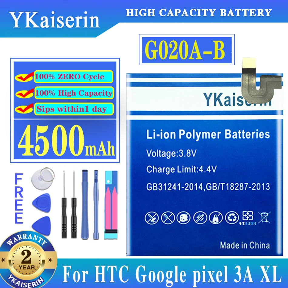 Аккумуляторная батарея ykaisсеребрина 4500 мАч для HTC Google Pixel 3A XL batteria
Аккумуляторная батарея ykaisсеребрина 4500 мАч для HTC Google Pixel 3A XL batteria