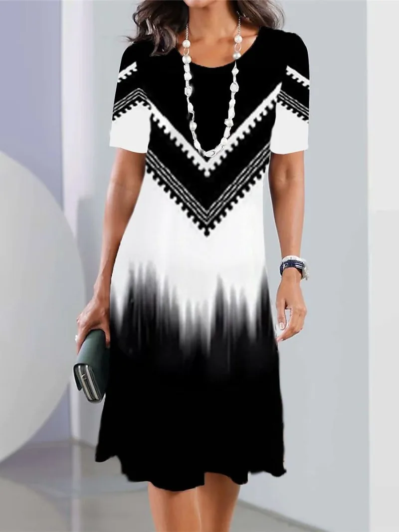 New Womens Dresses 3d Geometric Lines Print Short Sleeve Clothes Fashion Loose Dress Summer Lady Oversized 8XL Bohemian Dresses 
New Womens Dresses 3d Geometric Lines Print Short Sleeve Clothes Fashion Loose Dress Summer Lady Oversized 8XL Bohemian Dresses