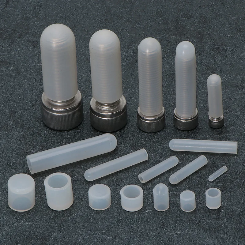 

20PC M4 White Transparent High Temperature Resistant Silicone Sleeve Thread Protection Screw Soft Rubber Cap High Elastic M2-M10