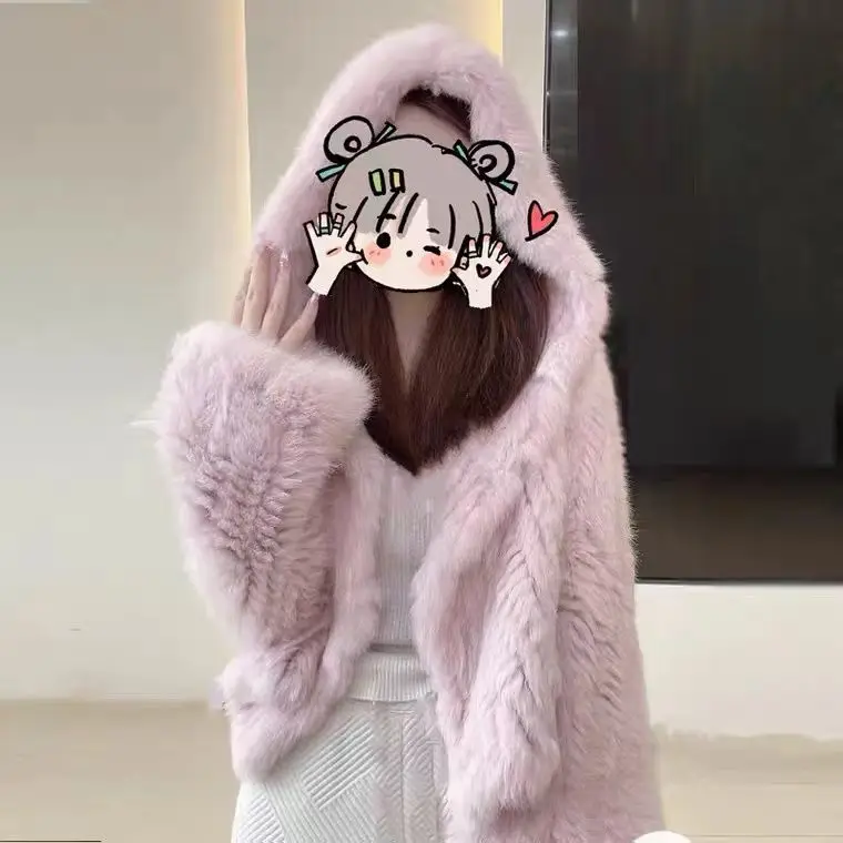 2022 Autumn Winter Women New Solid Color Hooded Coats Female Genuine Rabbit Fur Jackets Ladies Short Real Fur Overcoats F436
2022 Autumn Winter Women New Solid Color Hooded Coats Female Genuine Rabbit Fur Jackets Ladies Short Real Fur Overcoats F436