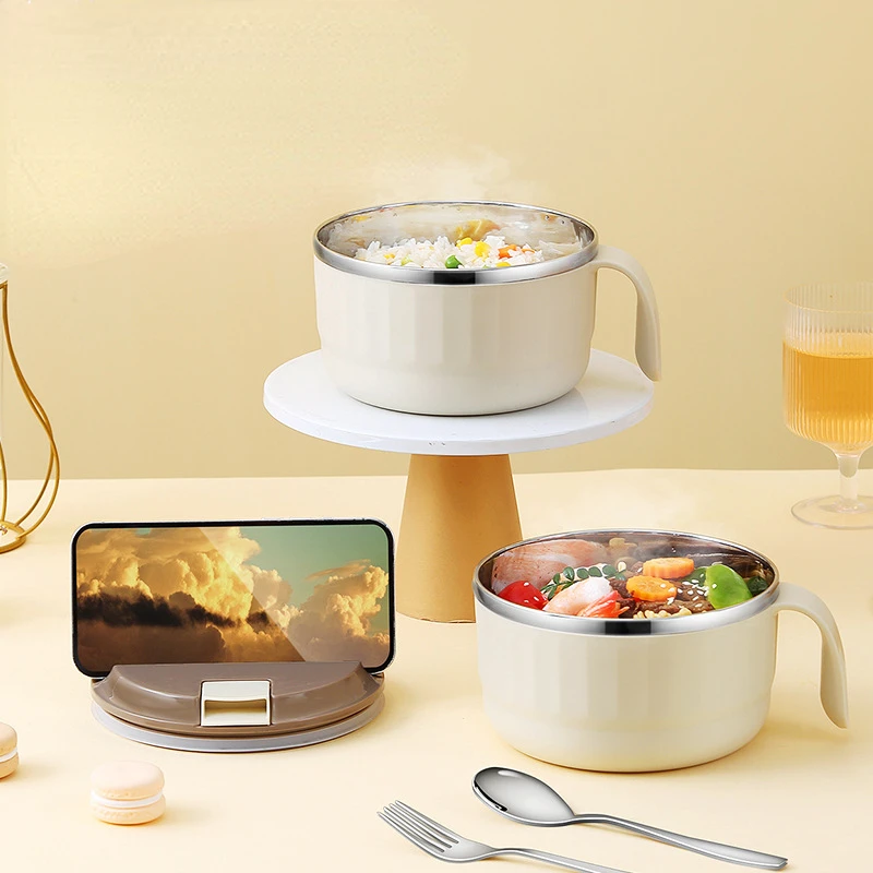 Stainless Steel Soup Bowls Double-Layer Anti-ScaldingInstant Noodle Bowl with Lids Soup Hot Lunch Box Kitchen Food Container
Stainless Steel Soup Bowls Double-Layer Anti-ScaldingInstant Noodle Bowl with Lids Soup Hot Lunch Box Kitchen Food Container