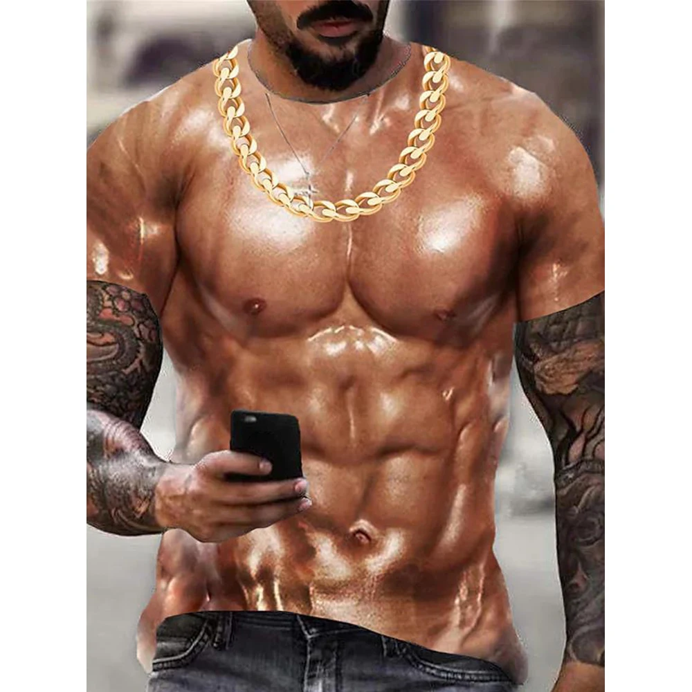 Fashion 3D Muscle Tattoo Print T-Shirt For Men Short Sleeve Digital Printing Funny Tops Tee T Shirts Male Clothes
Fashion 3D Muscle Tattoo Print T-Shirt For Men Short Sleeve Digital Printing Funny Tops Tee T Shirts Male Clothes