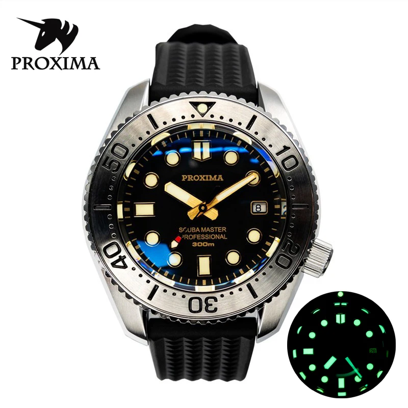 Proxima Men Dive Watch MM300 NH35A Luxury Business Automatic Mechanical Watches 300M Sapphire Crystal C3 Luminous Wristwatch AAA
Proxima Men Dive Watch MM300 NH35A Luxury Business Automatic Mechanical Watches 300M Sapphire Crystal C3 Luminous Wristwatch AAA