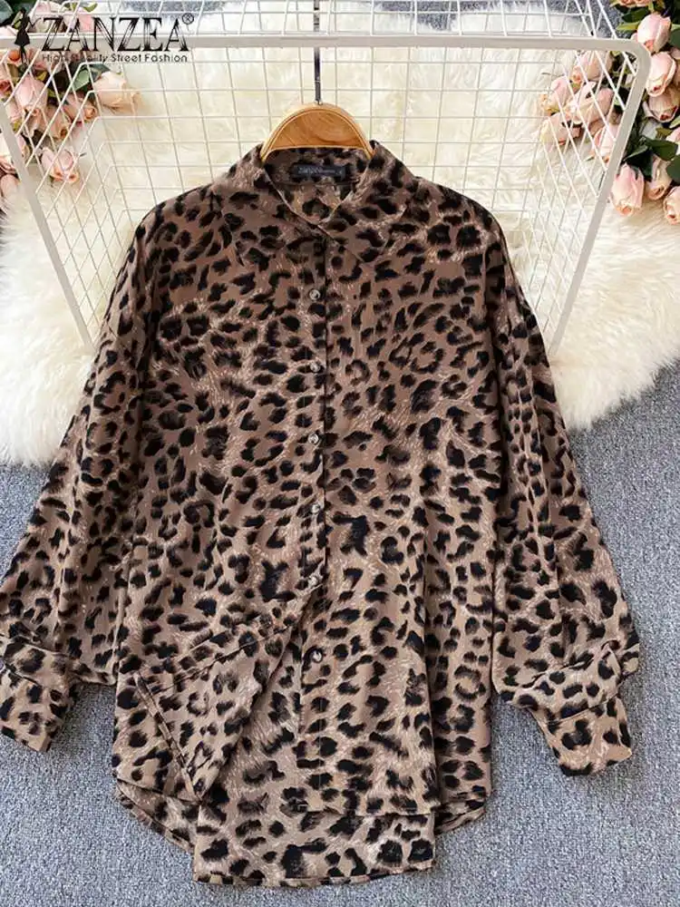 Casual Long Sleeve High Low Blusa ZANZEA Leopard Print Shirt Women Holiday Oversized Tops 2022 Spring Lapel Irregular Hem Blouse 
Casual Long Sleeve High Low Blusa ZANZEA Leopard Print Shirt Women Holiday Oversized Tops 2022 Spring Lapel Irregular Hem Blouse