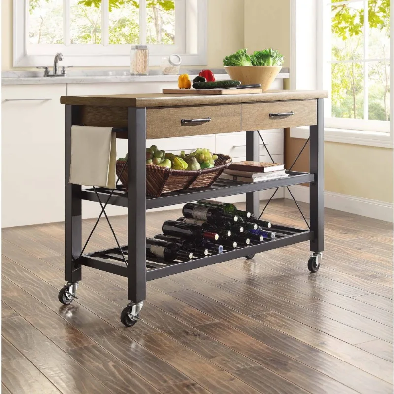 Whalen Santa Fe Kitchen Cart with Metal Shelves and TV Stand Feature Kitchen Island Table Storage Cart
Whalen Santa Fe Kitchen Cart with Metal Shelves and TV Stand Feature Kitchen Island Table Storage Cart