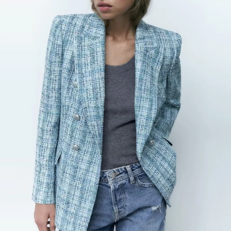 2022 autumn new temperament double-breasted waist retro plaid suit jacket women's new all-match casual fashion jacket
2022 autumn new temperament double-breasted waist retro plaid suit jacket women's new all-match casual fashion jacket