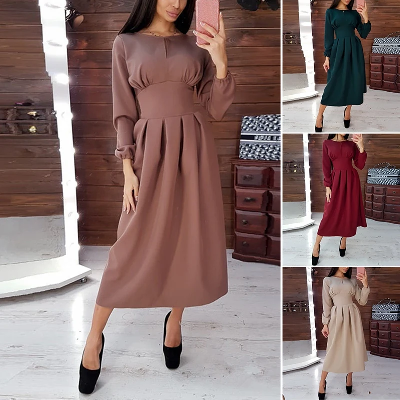 ASDS-Vintage Solid A-Line Party Mid Length Dress O Neck Long Sleeve Elegant Dress Autumn Winter Casual Dresses
ASDS-Vintage Solid A-Line Party Mid Length Dress O Neck Long Sleeve Elegant Dress Autumn Winter Casual Dresses