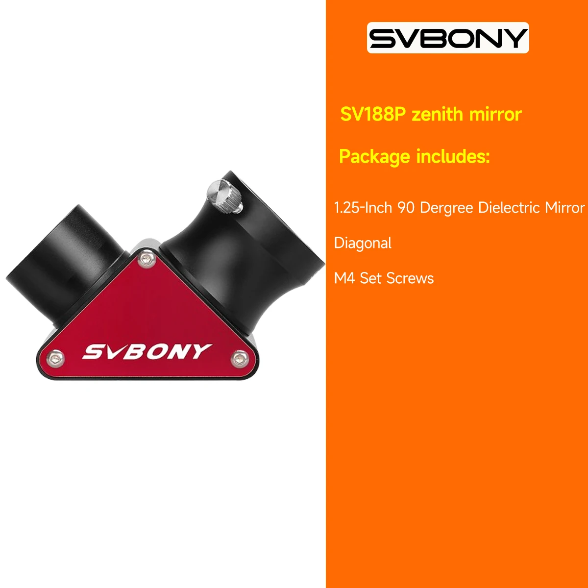 Диагональное зеркало SVBONY SV188/SV188P 1,25"
Диагональное зеркало SVBONY SV188/SV188P 1,25"