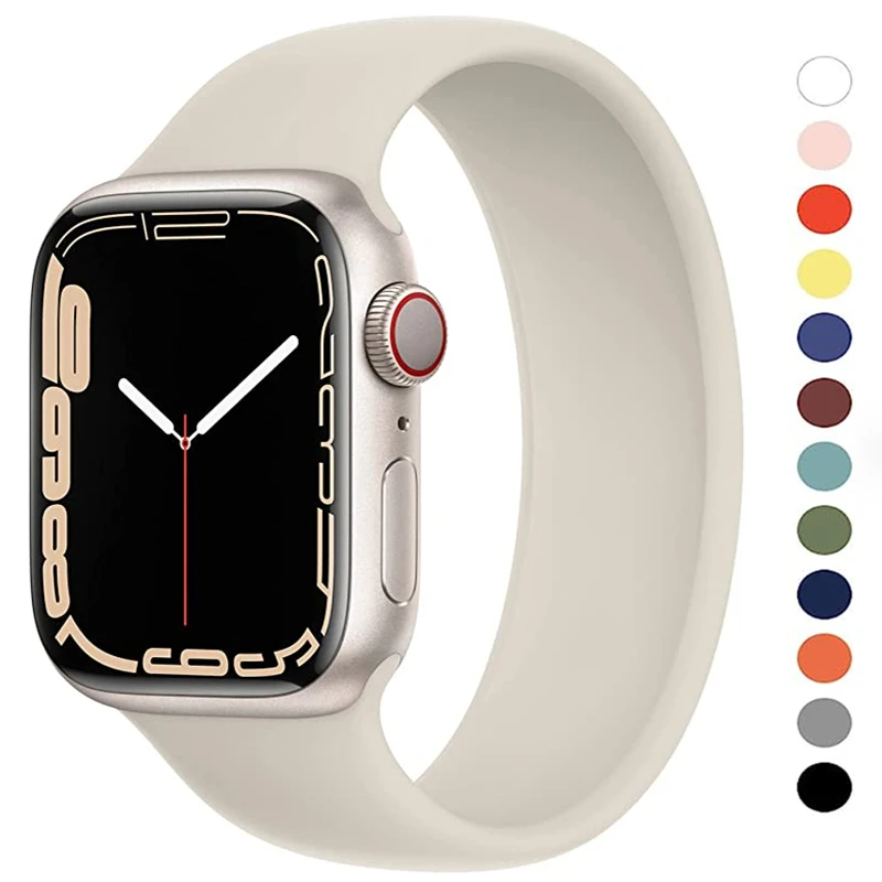 Solo loop Strap for Apple Watch 44mm 45mm 49mm 40mm 41mm 38 42mm iWatch 8 7 6 se 5 Belt Silicone for Apple watch band Ultra 49mm 
Solo loop Strap for Apple Watch 44mm 45mm 49mm 40mm 41mm 38 42mm iWatch 8 7 6 se 5 Belt Silicone for Apple watch band Ultra 49mm
