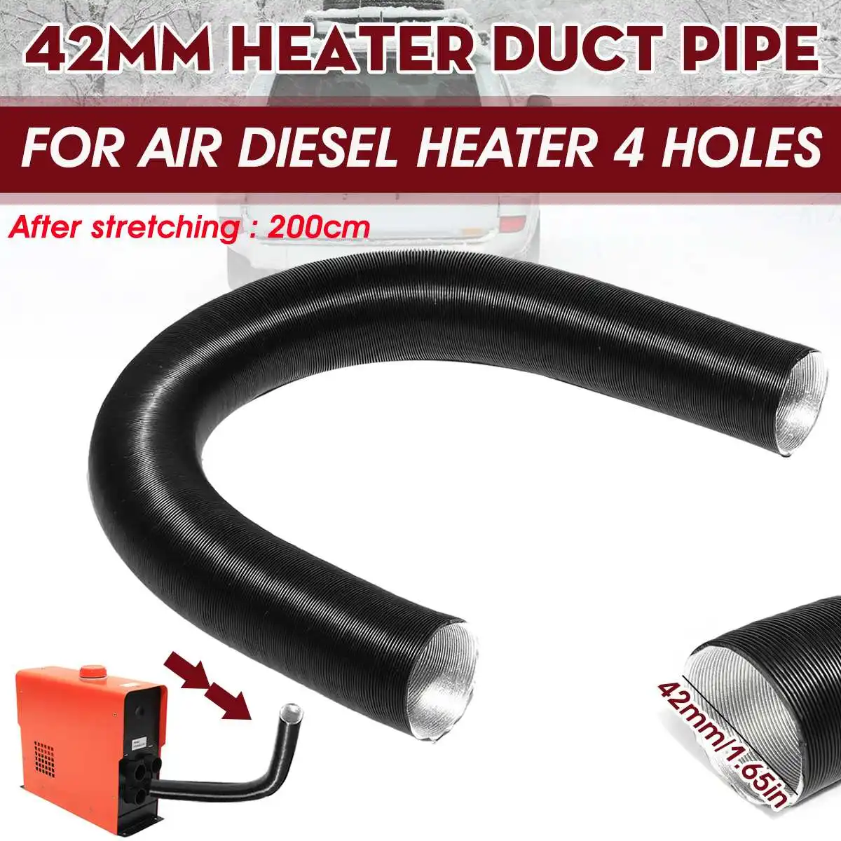 200cm 42mm Car Heater Ducting Pipe Flexible Air Intake Outlet Exhaust Hose Tube For Webasto Eberspacher Air Diesel Heater
200cm 42mm Car Heater Ducting Pipe Flexible Air Intake Outlet Exhaust Hose Tube For Webasto Eberspacher Air Diesel Heater