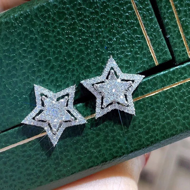 New Brilliant Crystal Star Earrings Women Full Paved White Cubic Zirconia Simple Stylish Earring Versatile Fashion Jewelry
New Brilliant Crystal Star Earrings Women Full Paved White Cubic Zirconia Simple Stylish Earring Versatile Fashion Jewelry