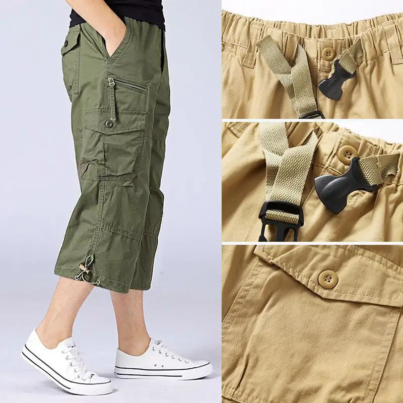 Summer Men's Casual Cotton Cargo Shorts Overalls Long Length Multi Pocket Hot breeches Military Capri Pants Male Tactical Short
Summer Men's Casual Cotton Cargo Shorts Overalls Long Length Multi Pocket Hot breeches Military Capri Pants Male Tactical Short