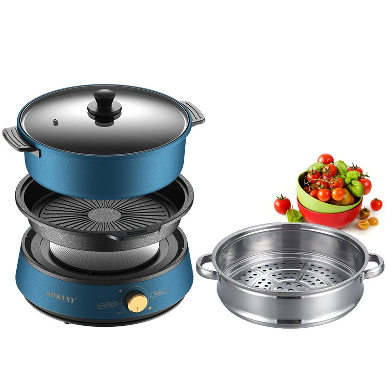 SOKANY 3 In 1 Multifunction Electric Hot Pot Cook Steamer Non Stick Pan Fried Steak 4L Capacity Overheating Protection 2006
SOKANY 3 In 1 Multifunction Electric Hot Pot Cook Steamer Non Stick Pan Fried Steak 4L Capacity Overheating Protection 2006