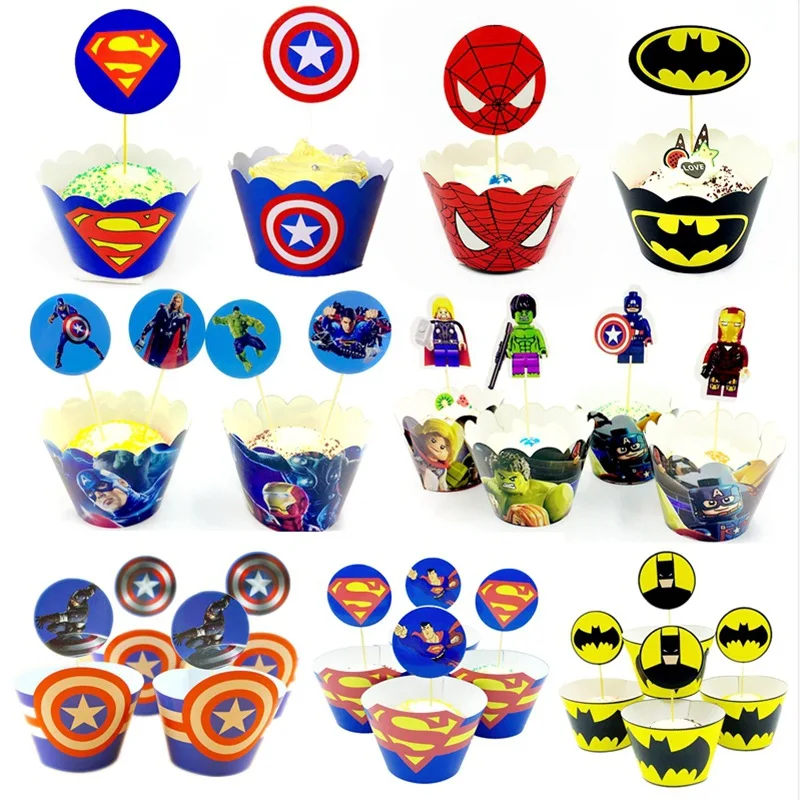Baby Shower Spiderman Theme Cupcake Wrappers Events Decoration Happy Birthday Party Super Hero Design Cake Toppers 12pcs/lot
Baby Shower Spiderman Theme Cupcake Wrappers Events Decoration Happy Birthday Party Super Hero Design Cake Toppers 12pcs/lot