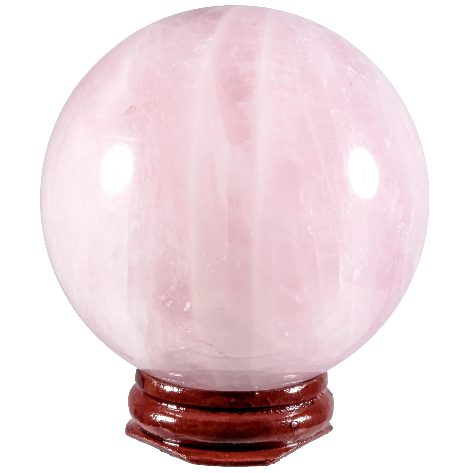 

TUMBEELLUWA Healing Crystal Ball with Wood Stand Natural Rose Quartz Sphere Sculpture Figurine For Home Decoration Room Decor