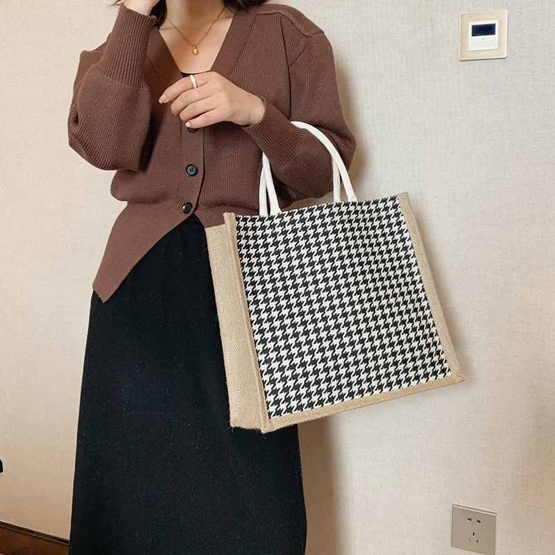 New Bags for Women Casual Tote Simple Canvas Handbags Houndstooth Shoulder Bags Female Fashion Shopping Bag Large Capacity Totes
New Bags for Women Casual Tote Simple Canvas Handbags Houndstooth Shoulder Bags Female Fashion Shopping Bag Large Capacity Totes