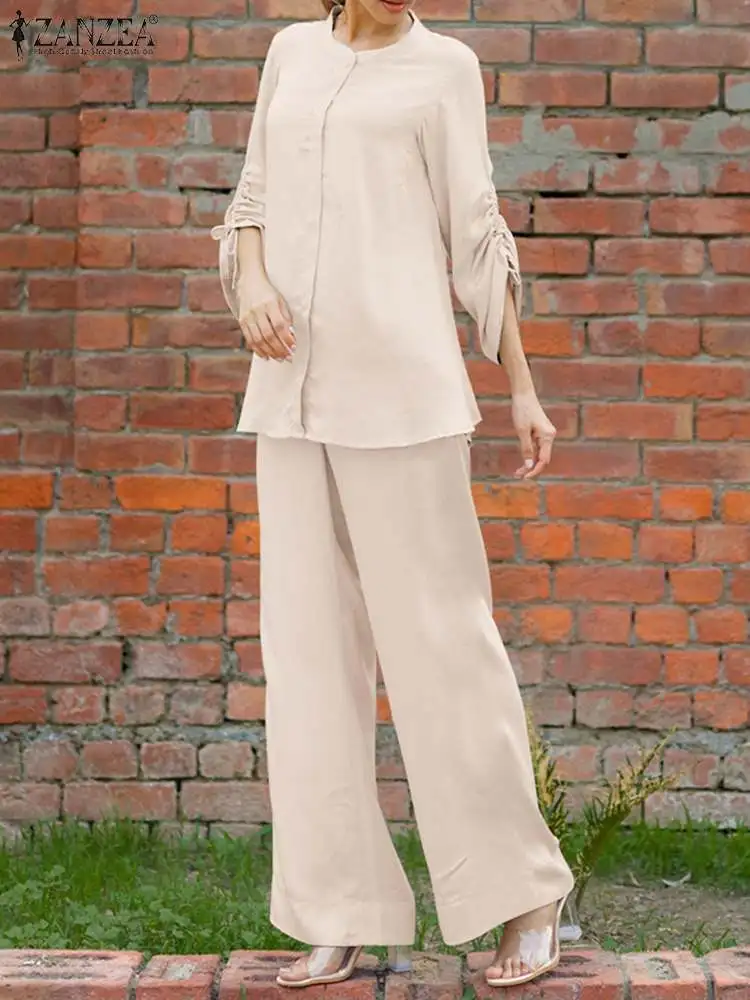 2023 ZANZEA Woman Fashion Solid Tracksuits Casual Streetwear Suit O-Neck Long Sleeve Tops Wide Leg Pants Vintage Matching Sets
2023 ZANZEA Woman Fashion Solid Tracksuits Casual Streetwear Suit O-Neck Long Sleeve Tops Wide Leg Pants Vintage Matching Sets