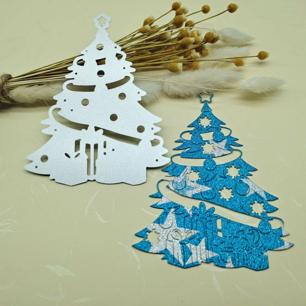 Металлический трафарет с рождественской елкой, форма для вырезания, украшение для скрапбукинга, высечки для альбома, бумаги, тиснения, «сде...