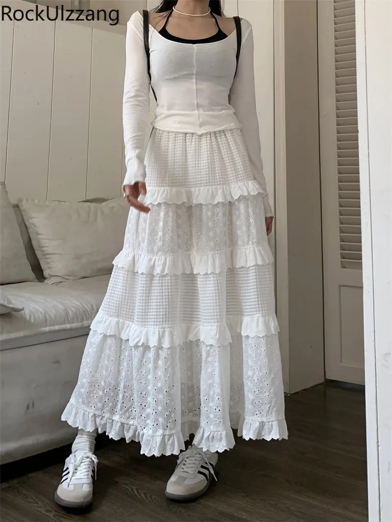 Edible Tree Fungus Ruffle Lace Maxi Skirt Elastic Waist Midi Long White Skirts women y2k cloth korean fashion mori kawaii lolita
Edible Tree Fungus Ruffle Lace Maxi Skirt Elastic Waist Midi Long White Skirts women y2k cloth korean fashion mori kawaii lolita
