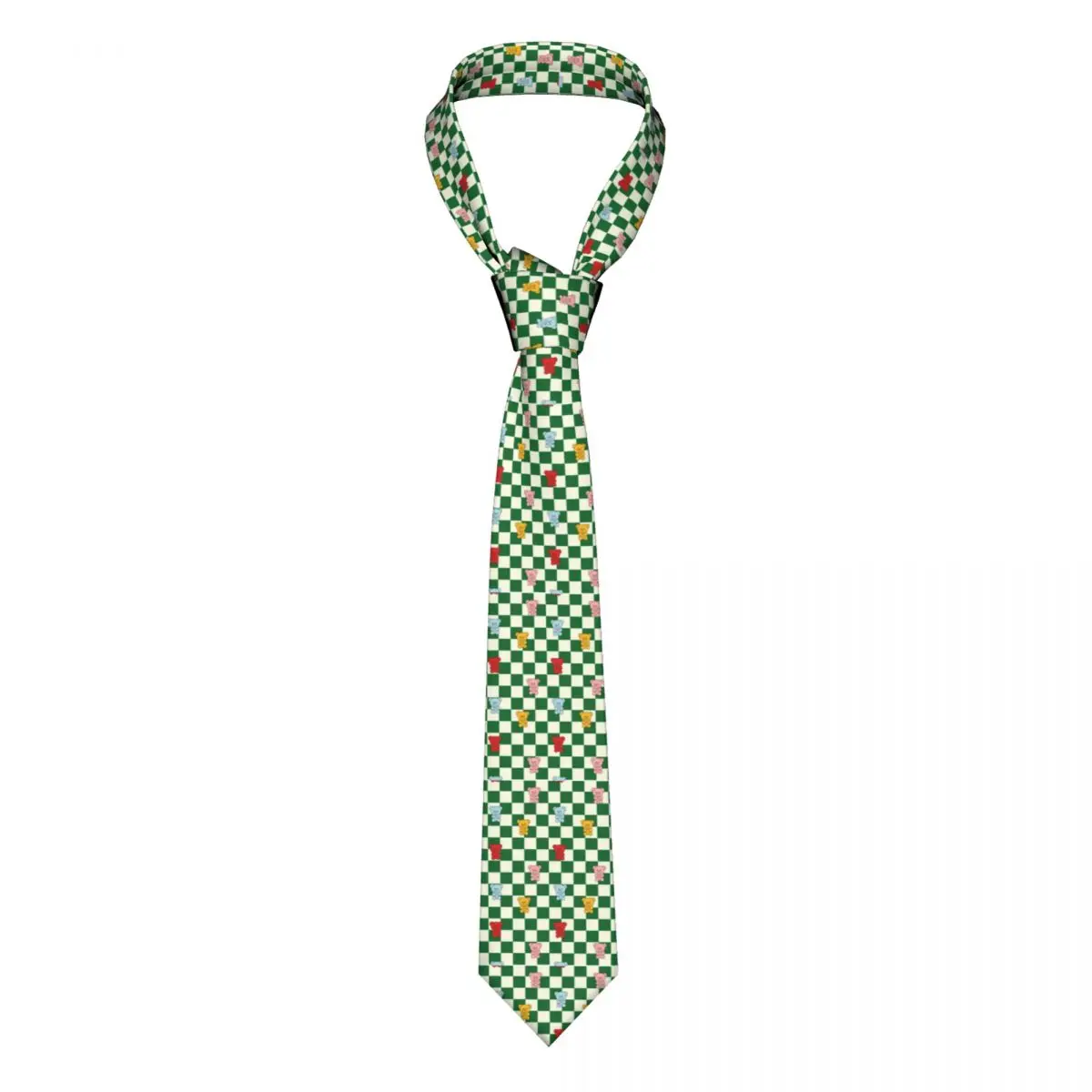 

Красочные фотообои, белые и зеленые шахматные рубашки с узором, галстуки на шею, свадебные аксессуары из полиэстера и шелка, мужской шейный платок