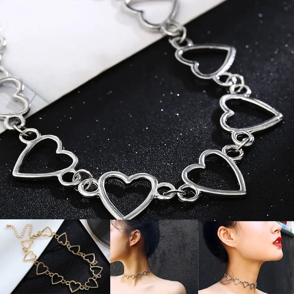 Fashion Silver Gold Stainless Steel Chain Party Jewelry Long Chain Punk Choker Hollow Heart Necklace Collar
Fashion Silver Gold Stainless Steel Chain Party Jewelry Long Chain Punk Choker Hollow Heart Necklace Collar