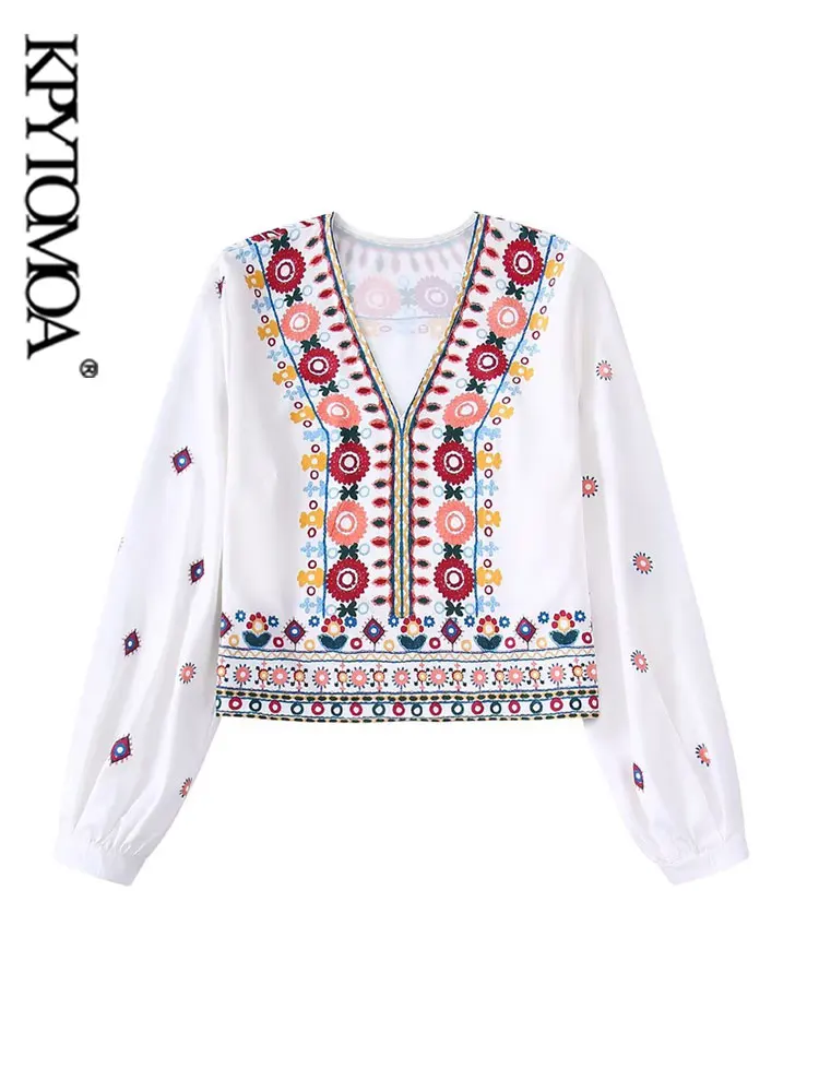 KPYTOMOA Women Fashion Contrast Printed Blouses Vintage V Neck Long Lantern Sleeve Female Shirts Blusas Chic Tops
KPYTOMOA Women Fashion Contrast Printed Blouses Vintage V Neck Long Lantern Sleeve Female Shirts Blusas Chic Tops