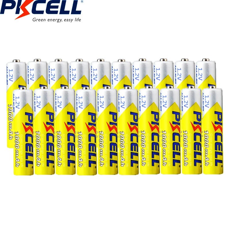 20PCS PKCELL Ni-MH AAA Batteries 1.2V 1000mAh Battery 3A 1.2 Volt AAA Rechargeable Battery AAA flashlight Battery
20PCS PKCELL Ni-MH AAA Batteries 1.2V 1000mAh Battery 3A 1.2 Volt AAA Rechargeable Battery AAA flashlight Battery