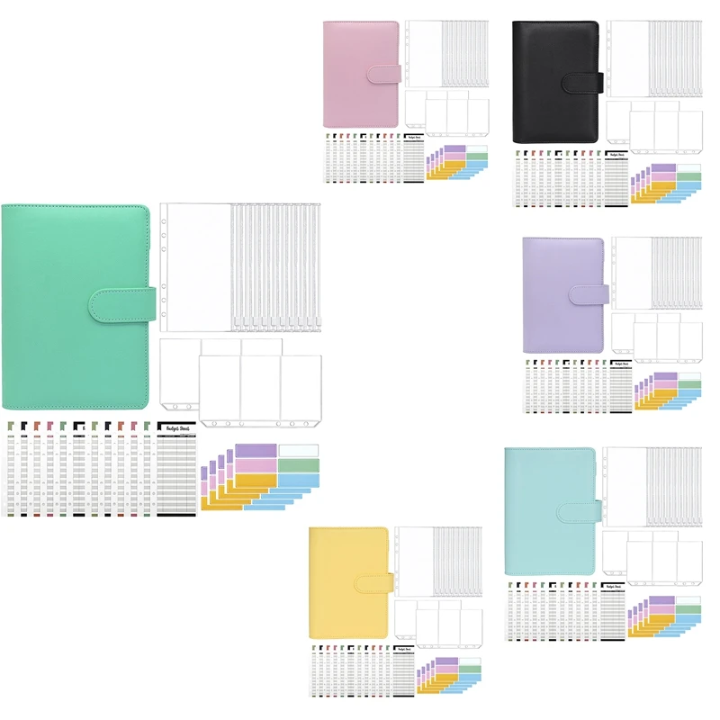 A6 Leather Budget Binder Cover With Expense Budget Sheet, Binder Pockets,Card Bag For Cash Stuffing And Budget Planner
A6 Leather Budget Binder Cover With Expense Budget Sheet, Binder Pockets,Card Bag For Cash Stuffing And Budget Planner