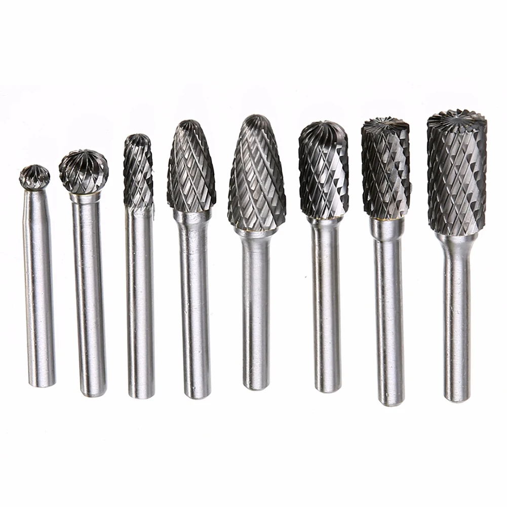 8Pcs Tungsten Carbide Burrs Rotary Grinder Carving Bit Double Grain Rotary Burrs Tungsten Steel Double Rotary Burrs Tool Sets
8Pcs Tungsten Carbide Burrs Rotary Grinder Carving Bit Double Grain Rotary Burrs Tungsten Steel Double Rotary Burrs Tool Sets