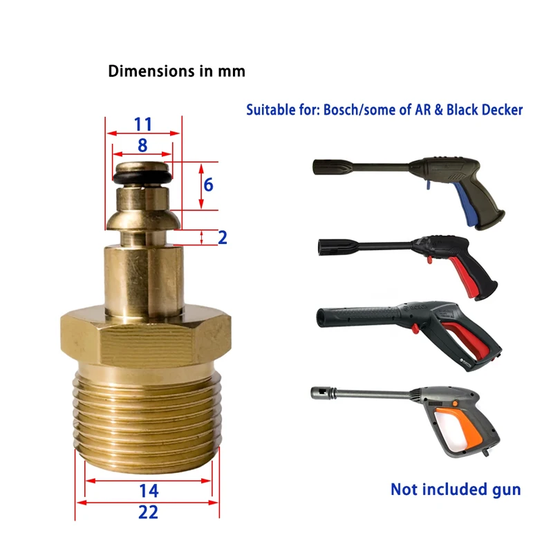 Адаптер шланга для мойки высокого давления DCNB M22-14mm
Адаптер шланга для мойки высокого давления DCNB M22-14mm
