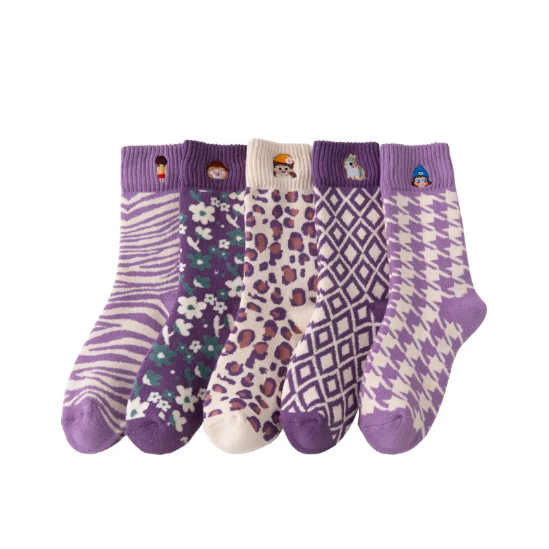 Autumn Winter Purple Embroidery Designer Socks Wool Thicken Keep Warm Socks Kawaii Harajuku Cute Socks
Autumn Winter Purple Embroidery Designer Socks Wool Thicken Keep Warm Socks Kawaii Harajuku Cute Socks