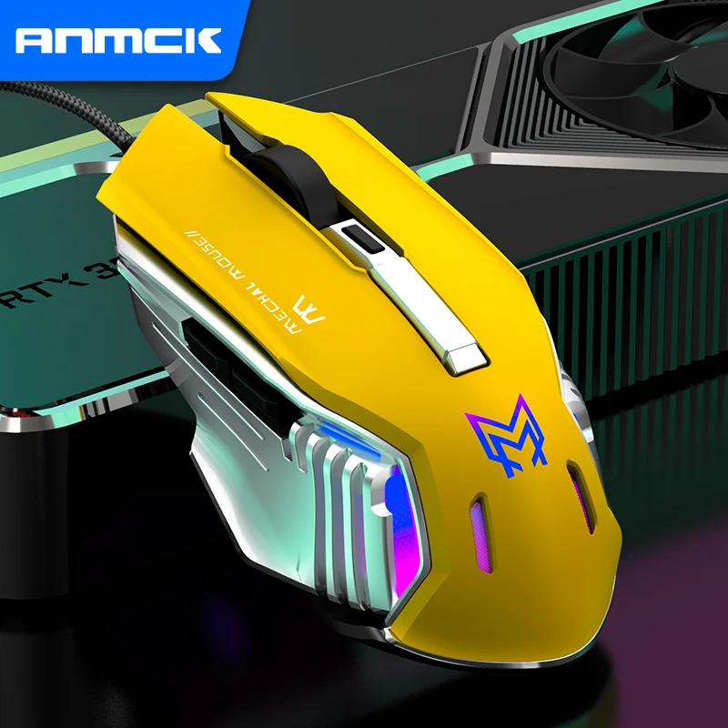 

Anmck RGB Gaming Mouse Wired Computer Mause USB 6 Buttons Adjustable DPI LED Optical Ergonomic Silent Gamer Mice For PC Laptops