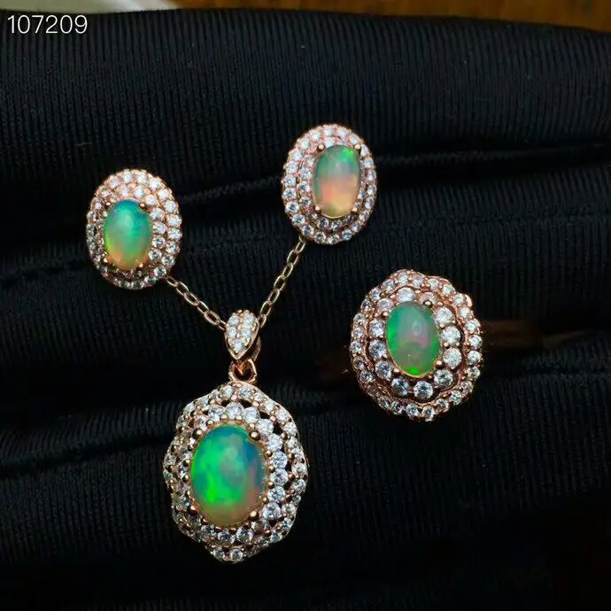MeiBaPJ Natural Clean Opal Gemstone Flower Earrings Ring and Necklace 3 Siut for Women Real 925 Sterling Silver Fine Jewelry Set
MeiBaPJ Natural Clean Opal Gemstone Flower Earrings Ring and Necklace 3 Siut for Women Real 925 Sterling Silver Fine Jewelry Set