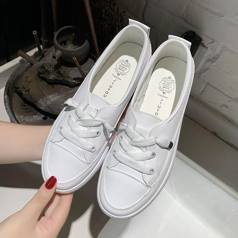 2022 Summer Women's White Leather Shoes Casual Women's Flat Shoes Lace Up Non-slip Wear-resistant Women's Shoes Sneakers Women
2022 Summer Women's White Leather Shoes Casual Women's Flat Shoes Lace Up Non-slip Wear-resistant Women's Shoes Sneakers Women